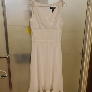 Connected Apparel White Midi Dress